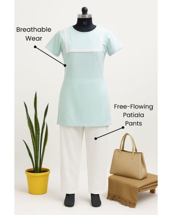 Grace Lace T-shirt Kurta Patiala Set (Lace T-shirt Kurta and Patiala Pants) - Image 2