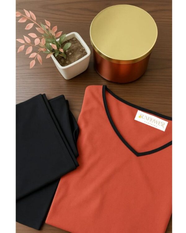 Piping Pathways T-shirt Kurta Set (T-shirt Kurta with Piping Design and Pant Set) - Image 3