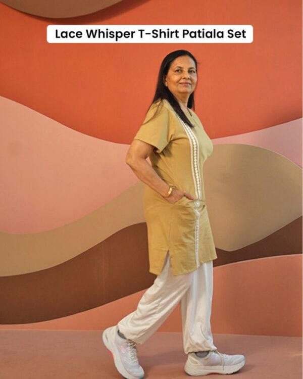 Lace Whisper T-shirt Patiala Set (Laced T-shirt Kurta and Patiala Set) - Image 4