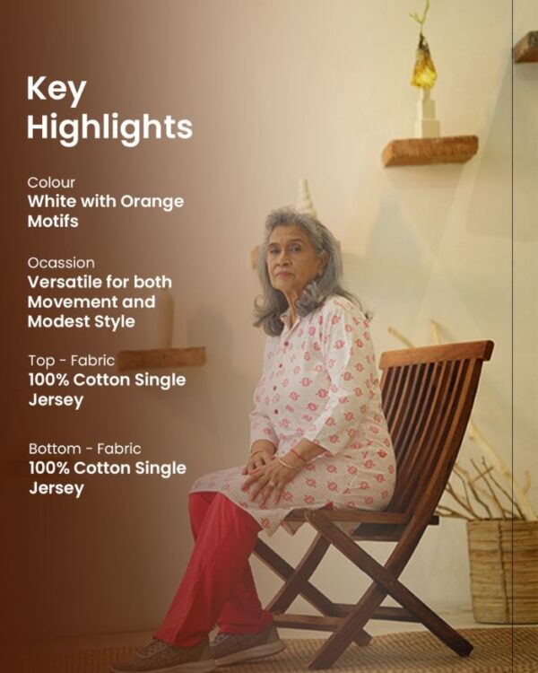 Motif Muse Button Up T-shirt Kurta Set (T-shirt Button Up Printed Motifs Kurta and Pant Set) - Image 5