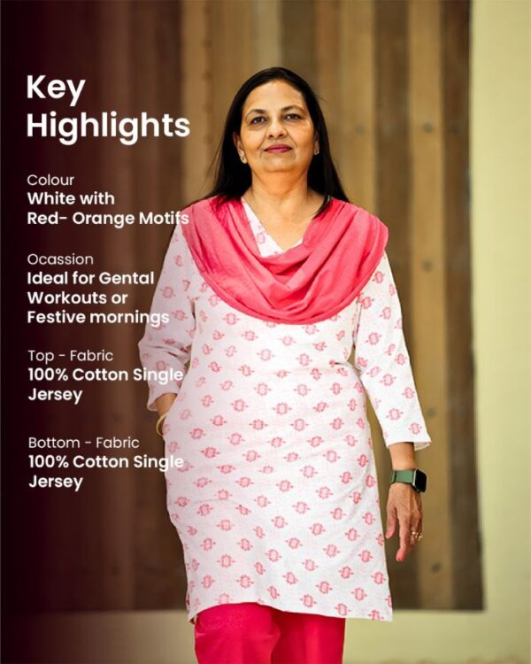 Dupatta Dream T-shirt Kurta Set (T-shirt Printed Kurta with Attached Dupatta and Pants) - Image 5